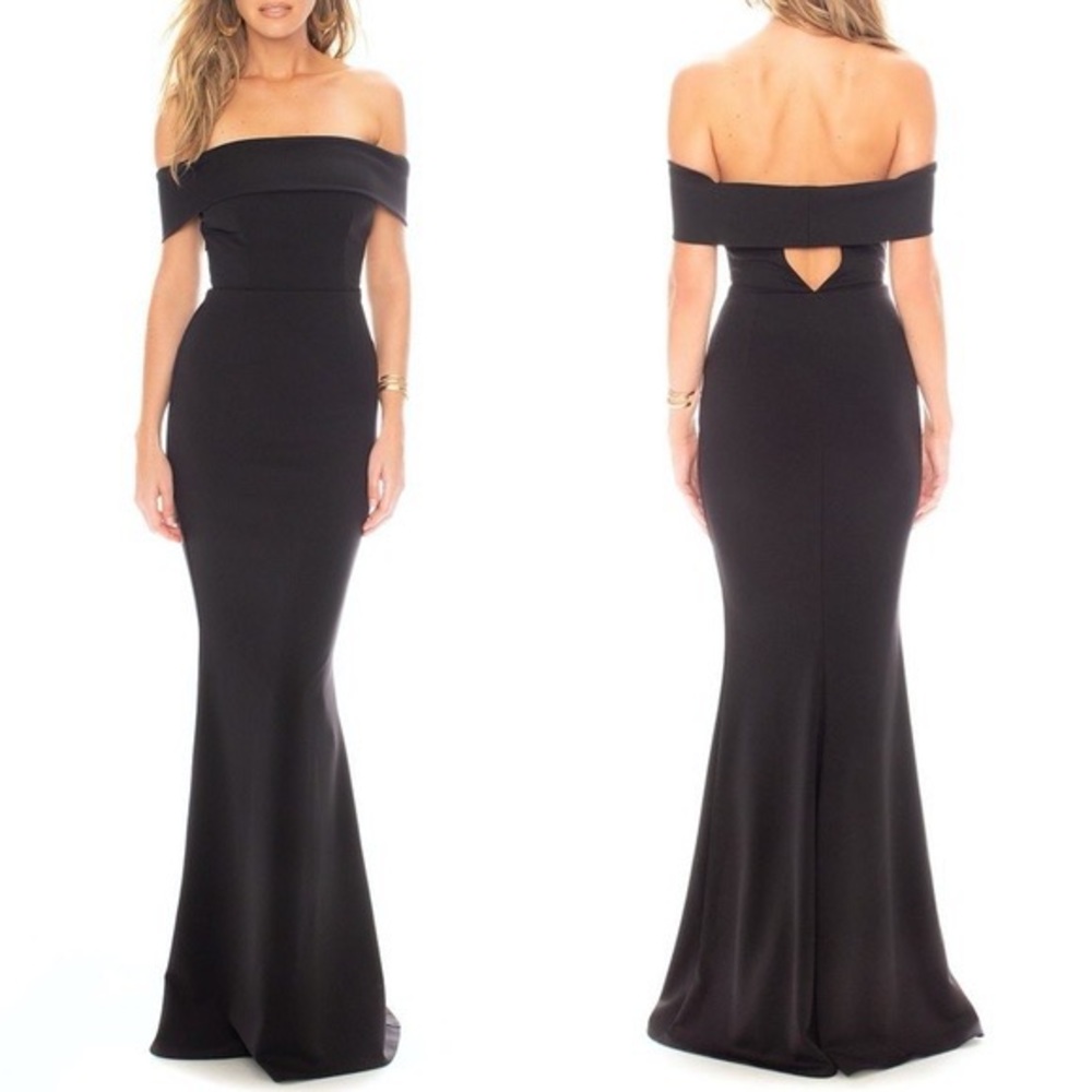 Katie May BLACK LEGACY Off Shoulder TRUMPET GOWN